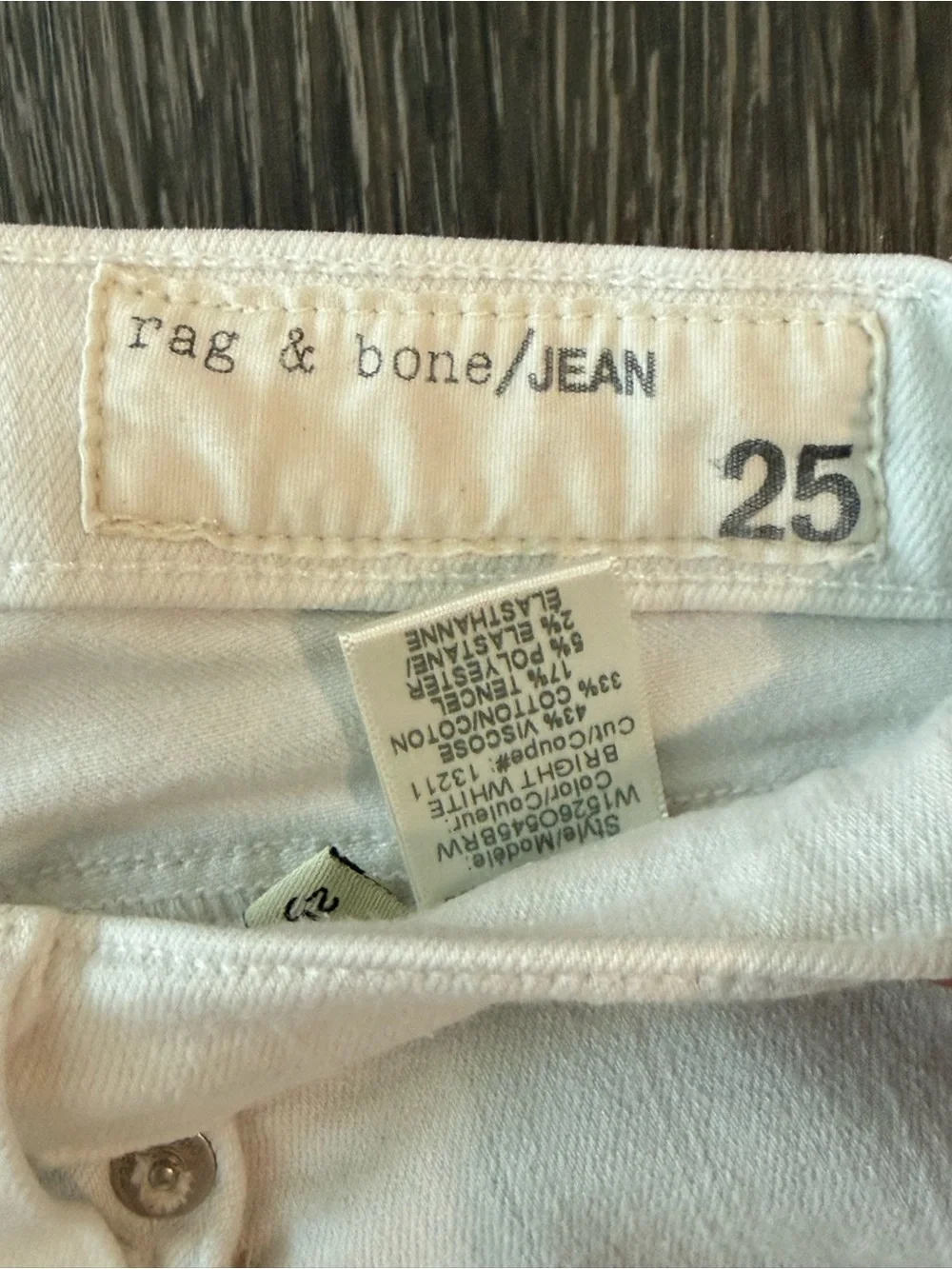 Rag & Bone JEAN White Capri Skinny Jeans Sz 25